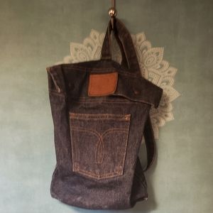 Mini denim backpack